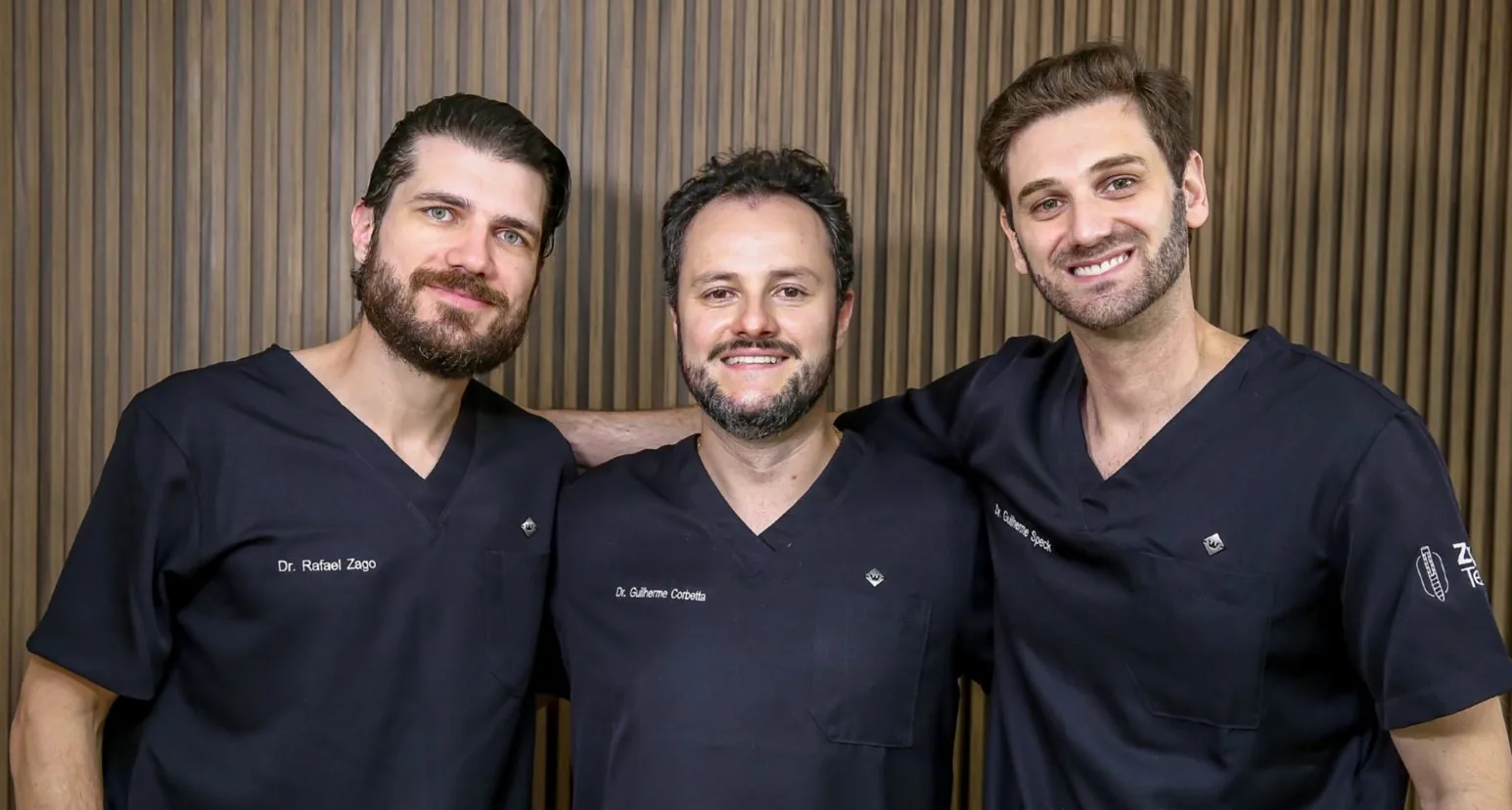 Dr. Rafael Zago, Dr. Guilherme Corbetta e Dr. Guilherme Lobo Speck